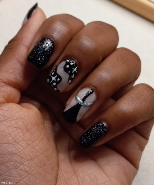 a set i did on myself awhile ago, also with regular nail polish | made w/ Imgflip meme maker