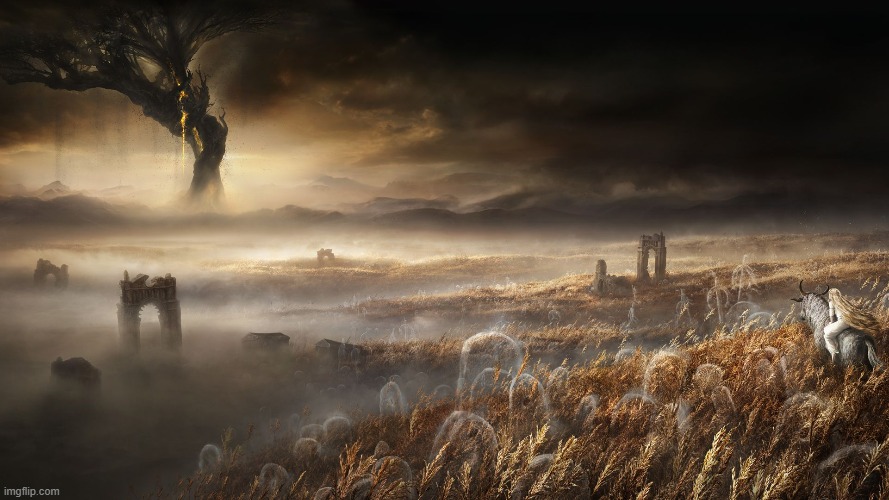 Elden Ring: best art team in video games? | image tagged in elden ring,art,video games,shadow,tree,fantasy | made w/ Imgflip meme maker