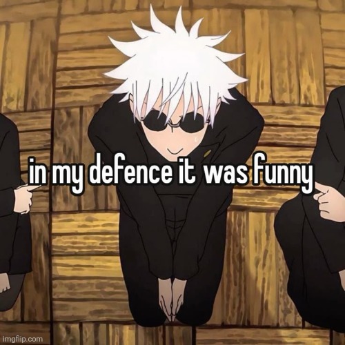 In my defence it was funny | image tagged in in my defence it was funny | made w/ Imgflip meme maker