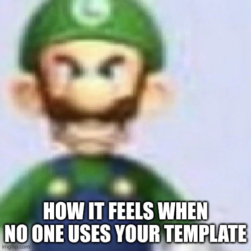 Maybe this one I did use | HOW IT FEELS WHEN NO ONE USES YOUR TEMPLATE | image tagged in angry luigi | made w/ Imgflip meme maker
