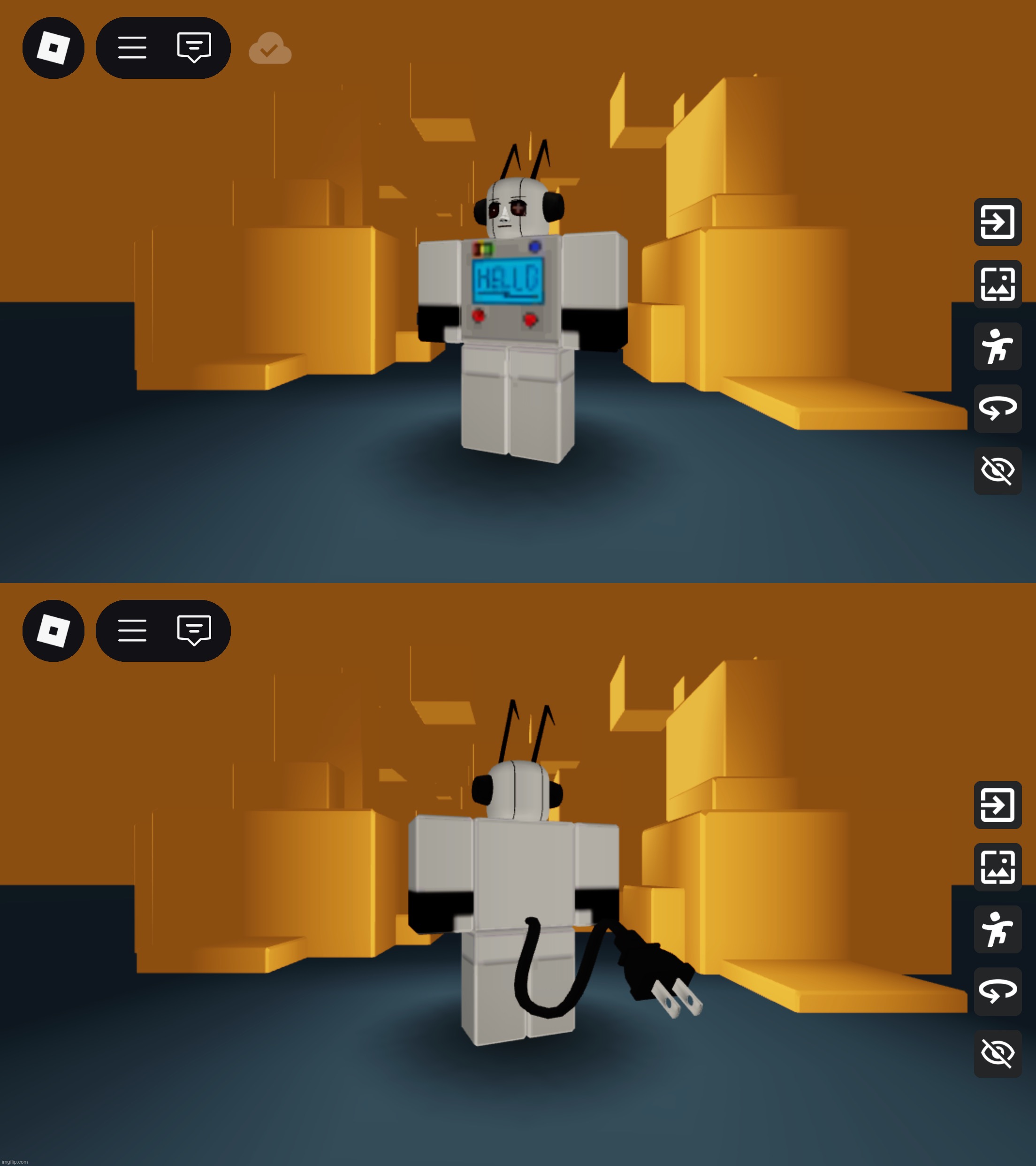 tried to recreate Zerobot in roblox catalog avatar creator | made w/ Imgflip meme maker