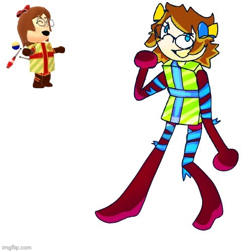 A new (and joyous) miitomo fit drawn (repost because I posted it in the middle of the NIGHT) | made w/ Imgflip meme maker