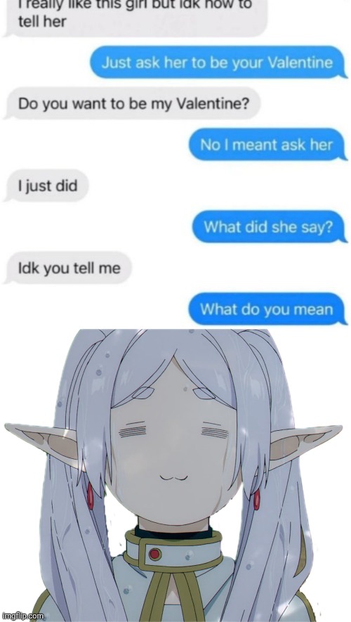 She is a little slow | image tagged in frieren cute face | made w/ Imgflip meme maker