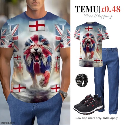 Temu: False Advertising Ai Generated Slop And Terrible Advertising. WHO THE FUCK IS WEARING THIS. | made w/ Imgflip meme maker
