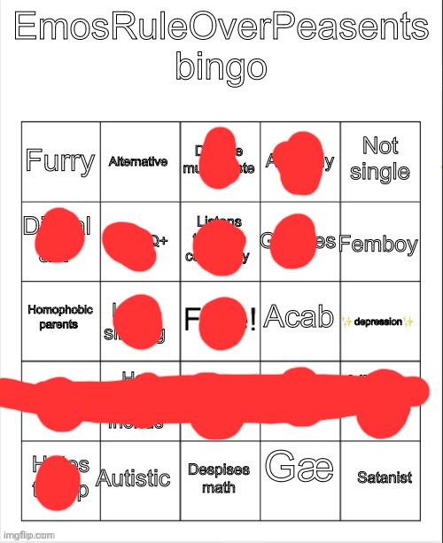 EmosRuleOverPeasents bingo #2 | image tagged in emosruleoverpeasents bingo 2 | made w/ Imgflip meme maker