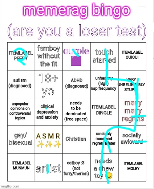 memerag loser bingo | image tagged in memerag loser bingo | made w/ Imgflip meme maker
