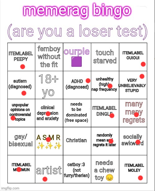memerag loser bingo | image tagged in memerag loser bingo | made w/ Imgflip meme maker