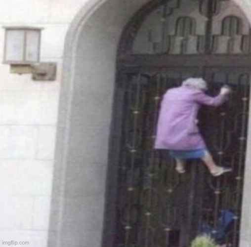 The Queen of England escaping | image tagged in the queen of england escaping | made w/ Imgflip meme maker