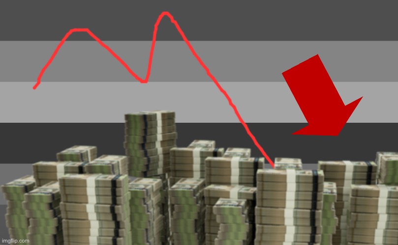 Pride flag: outta money | image tagged in pride flag | made w/ Imgflip meme maker