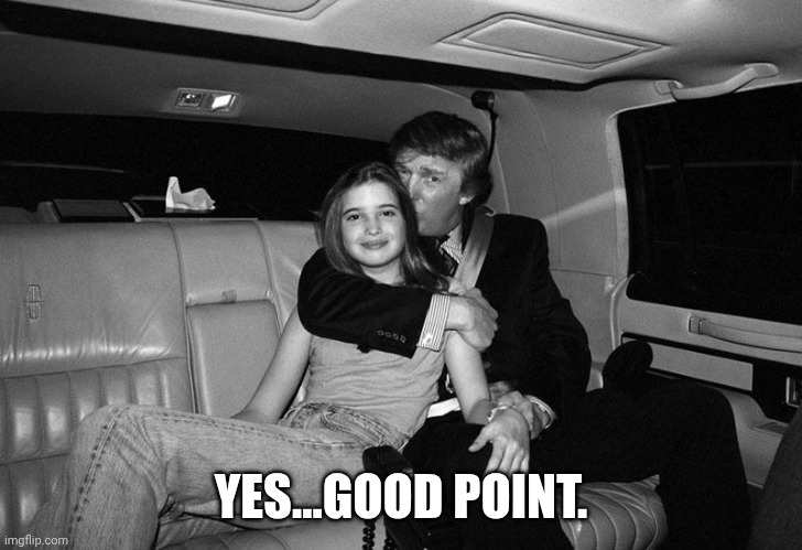 Donald Trump Ivanka | YES...GOOD POINT. | image tagged in donald trump ivanka | made w/ Imgflip meme maker