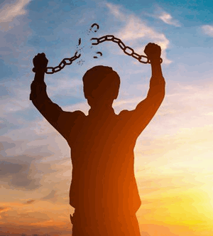 Man Breaking Chains Blank Meme Template