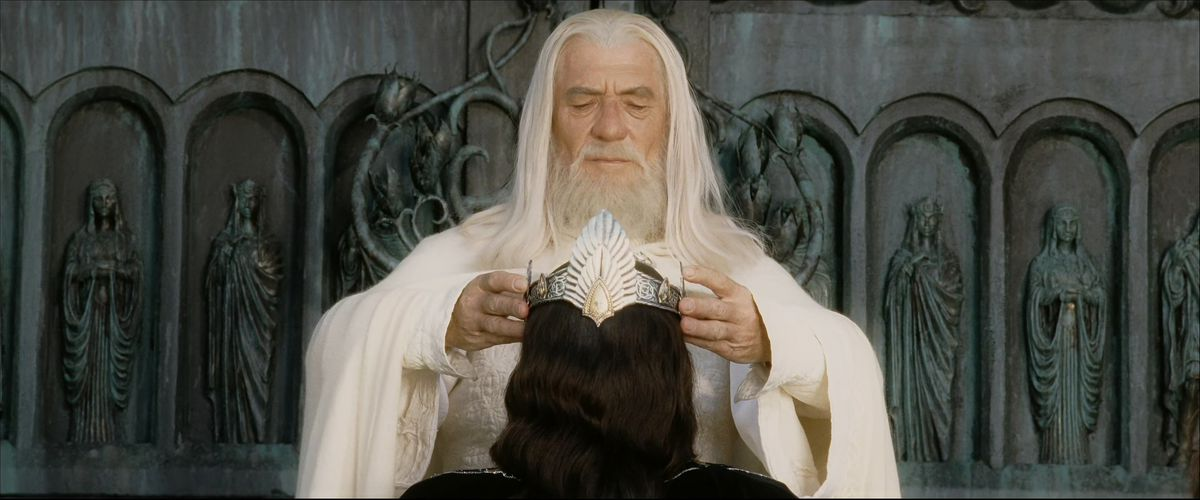 Gandalf crowning Aragorn Blank Meme Template