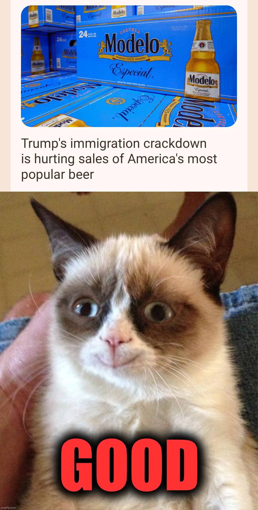 High Life | GOOD | image tagged in memes,grumpy cat happy,i should buy a boat cat,buy america,buy american,make mine a smutty | made w/ Imgflip meme maker