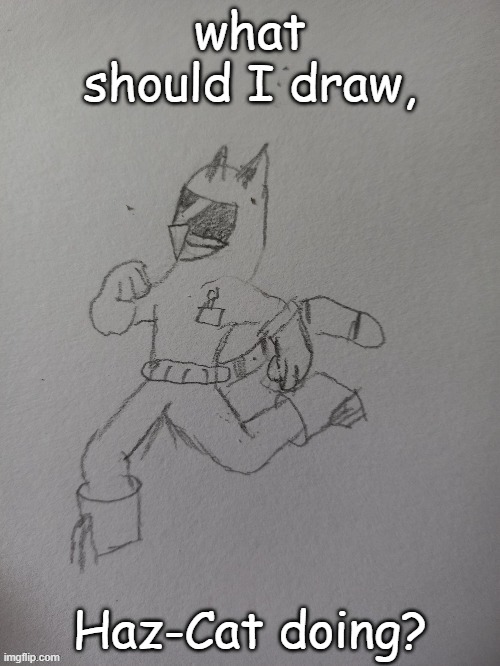 what should I draw, Haz-Cat doing? | made w/ Imgflip meme maker