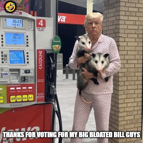 make america poor again | 🤣; THANKS FOR VOTING FOR MY BIG BLOATED BILL GUYS | made w/ Imgflip meme maker