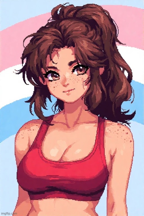 Pixel art my girlfriend made of how I wanna look like irl when I’m a adult <3 | made w/ Imgflip meme maker