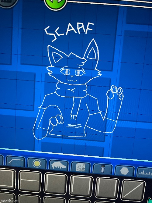 I dunno if this counts as a drawing, but here’s my logo in Geometry Dash that I made :) | made w/ Imgflip meme maker