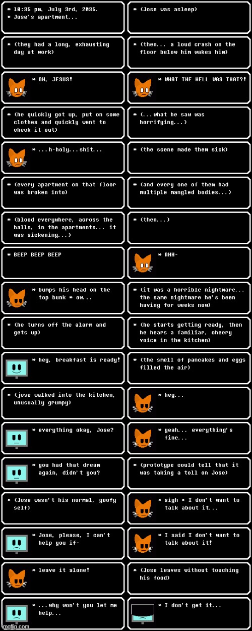 chapter 1, the dream (warning: this series will have a lot of filler chapters)(also gore. a lot of it)(Purrrrrrrfect -U) | made w/ Imgflip meme maker