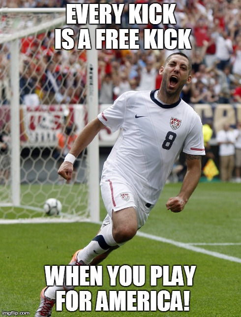 EVERY KICK IS A FREE KICK WHEN YOU PLAY FOR AMERICA! | made w/ Imgflip meme maker
