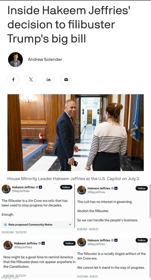 Hakeem Jeffries is Full of Shit | image tagged in hakeem jeffries,filibuster,big beautiful bill | made w/ Imgflip meme maker