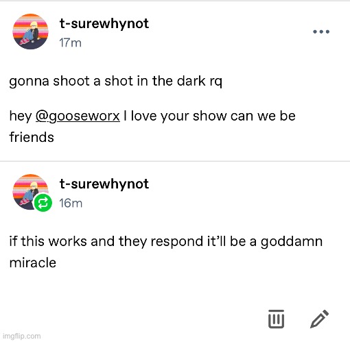 If anyone here remembers SWN and wants an update, this is what she’s doing on tumblr | made w/ Imgflip meme maker