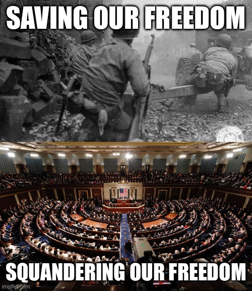 SAVING OUR FREEDOM; SQUANDERING OUR FREEDOM | made w/ Imgflip meme maker
