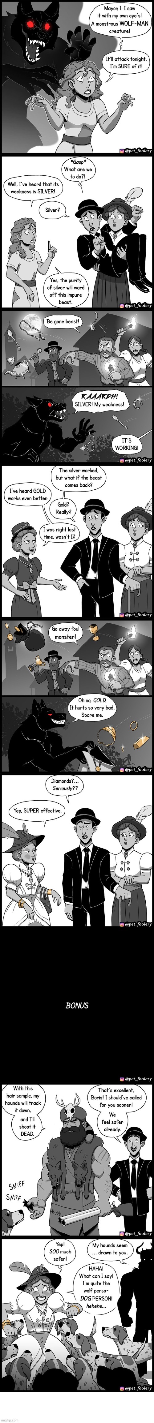 image tagged in werewolf,silver,gold,diamonds,thief,dogs | made w/ Imgflip meme maker