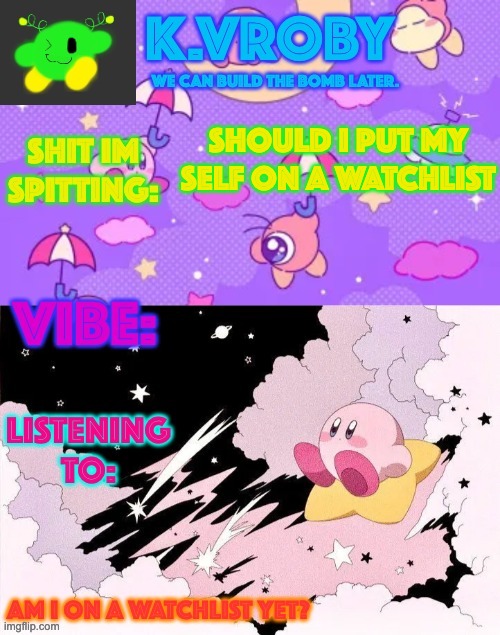 SHOULD I PUT MY SELF ON A WATCHLIST | image tagged in yet another fuckass announcement temp | made w/ Imgflip meme maker