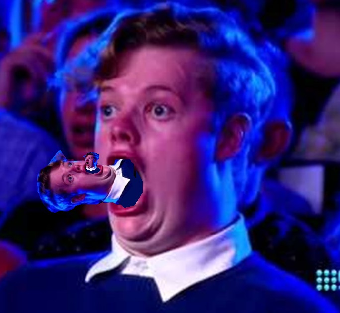Surprised Guy by the power of three Blank Meme Template