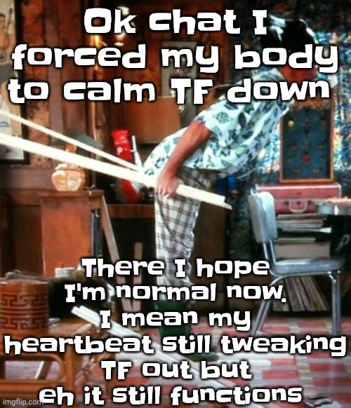 Skiing | There I hope I'm normal now. I mean my heartbeat still tweaking TF out but eh it still functions; Ok chat I forced my body to calm TF down | image tagged in skiing | made w/ Imgflip meme maker