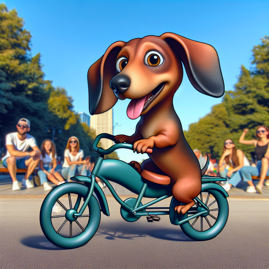 pies jamnik jadący na rowerze Blank Meme Template