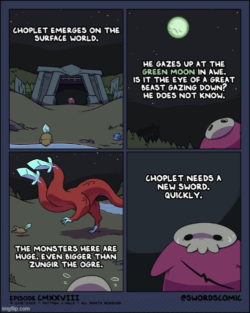 image tagged in swords,monster,dungeon,surface,outside,scary | made w/ Imgflip meme maker