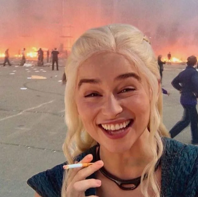 Fire behing Blank Meme Template