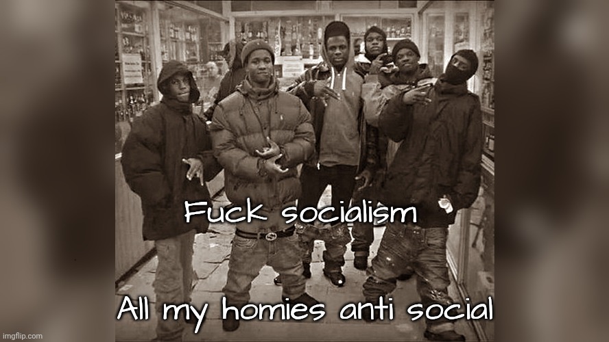 All My Homies | Fuck socialism; All my homies anti social | image tagged in all my homies | made w/ Imgflip meme maker