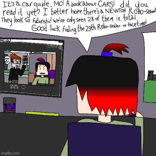 William Facetimes his cousin | image tagged in mc,william,comics,facetime | made w/ Imgflip meme maker