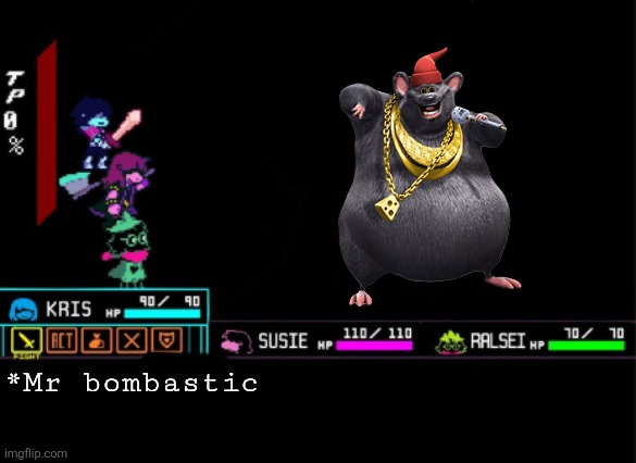Chapter 5 footage | *Mr bombastic | image tagged in blank deltarune battle | made w/ Imgflip meme maker
