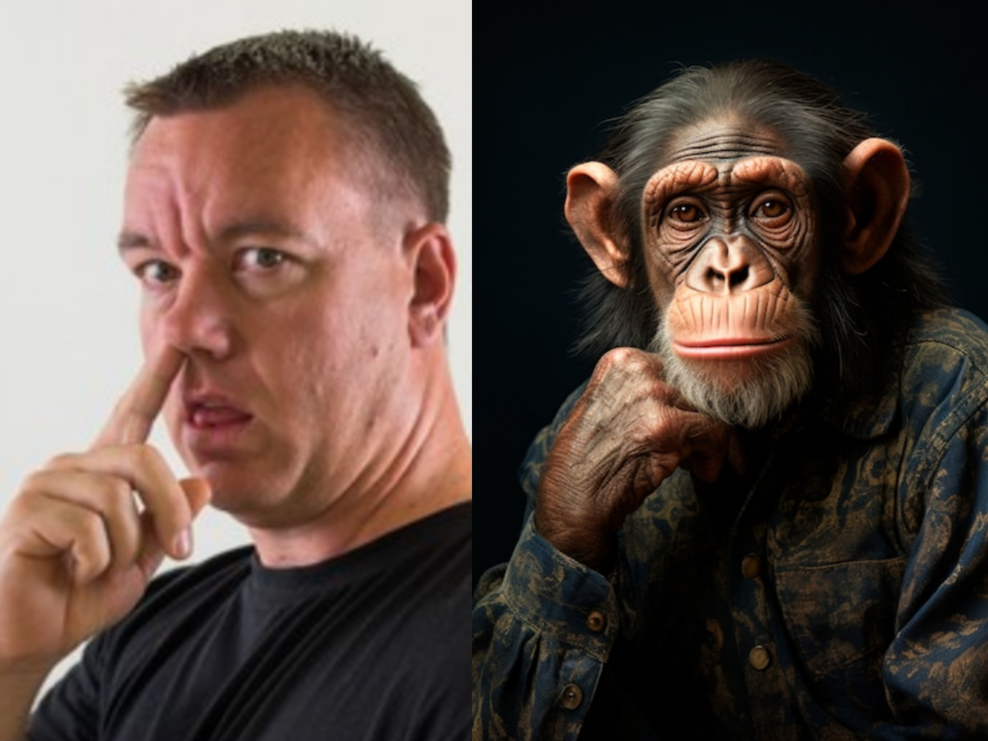 High Quality Smartest man vs dumbest primate Blank Meme Template