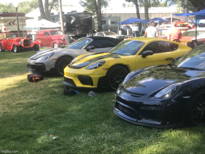 Porches at a car show | made w/ Imgflip meme maker