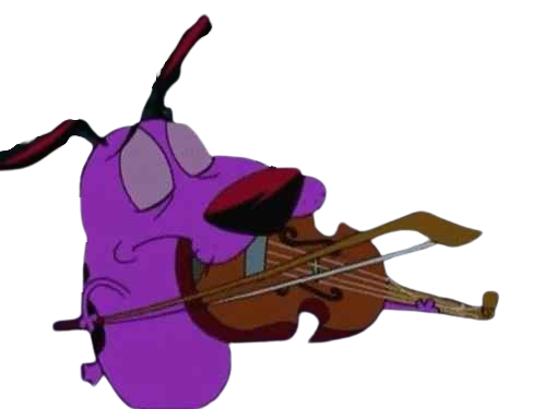 Courage The Cowardly Dog plays sad violin Blank Meme Template