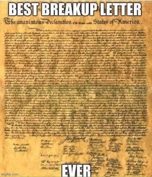 Best Breakup Letter | image tagged in political,reposts | made w/ Imgflip meme maker