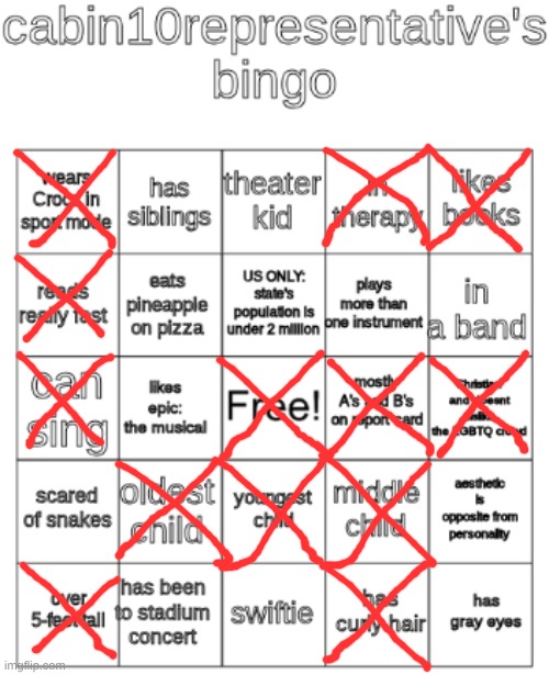 I'm an only child XD | image tagged in cabin10representative's bingo | made w/ Imgflip meme maker
