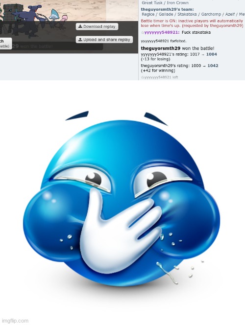 ​ | image tagged in blue emoji laughing | made w/ Imgflip meme maker