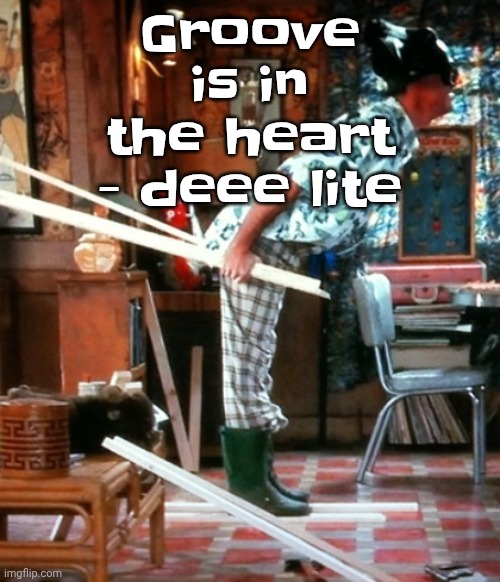 Skiing | Groove is in the heart - deee lite | image tagged in skiing | made w/ Imgflip meme maker