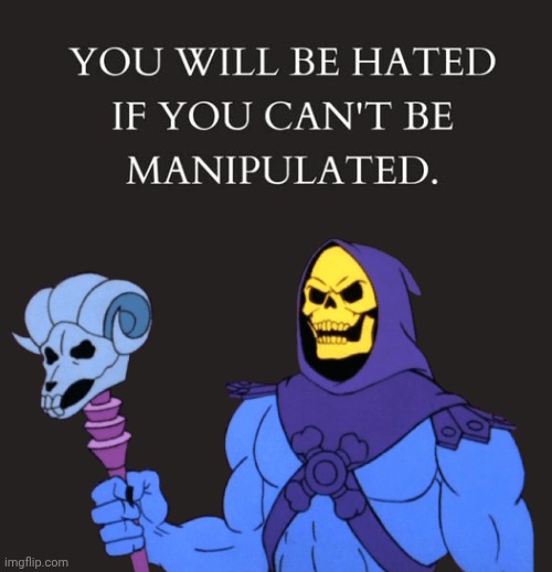 Hated not Manipulated | image tagged in skeletor until we meet again,haters | made w/ Imgflip meme maker