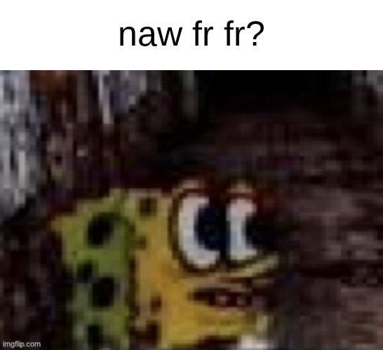 spunch bop trauma | naw fr fr? | image tagged in spunch bop trauma | made w/ Imgflip meme maker