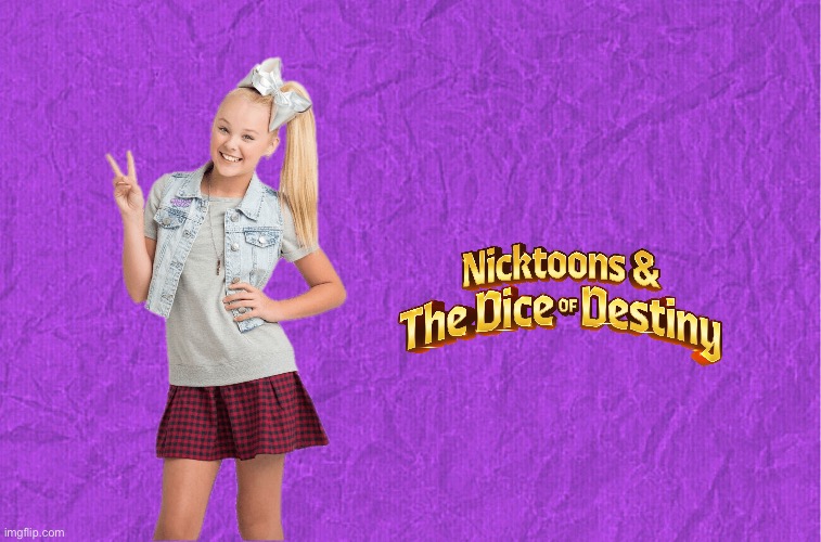 JoJo from Nicktoons and The Dice of Destiny | image tagged in generic purple background,jojo siwa,nicktoons,nickelodeon,video games,videogames | made w/ Imgflip meme maker