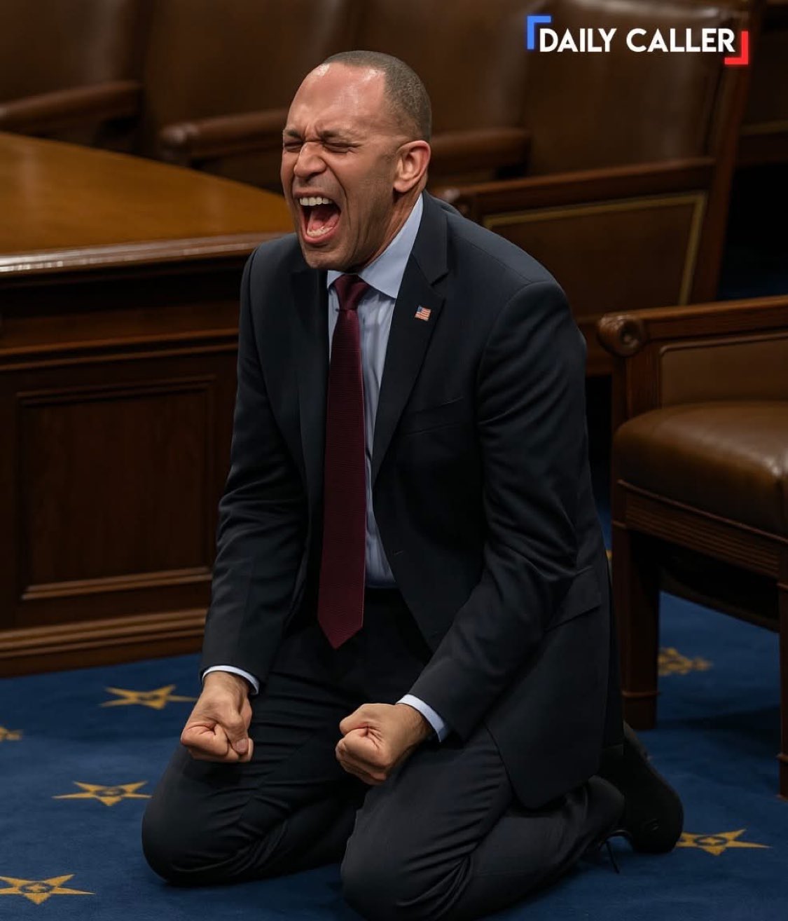 Hakeem Jeffries chucking a wobbly Blank Meme Template
