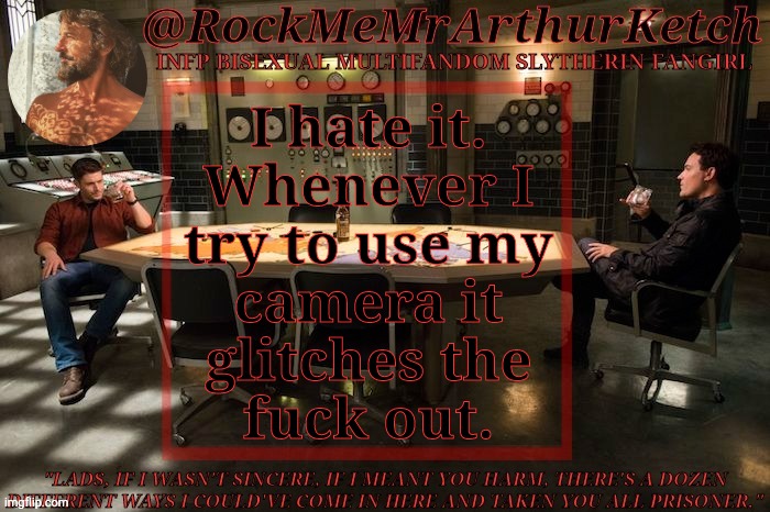 My Phone Is Haunted | I hate it.
Whenever I
try to use my
camera it
glitches the
fuck out. | image tagged in rm2ak detch parise,glitch,phone,camera,tired of your crap | made w/ Imgflip meme maker