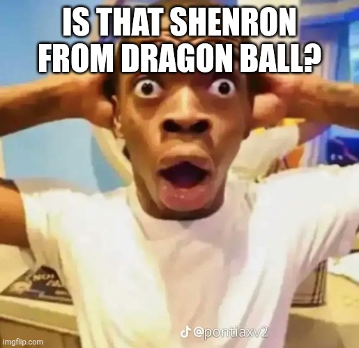 Shocked black guy | IS THAT SHENRON FROM DRAGON BALL? | image tagged in shocked black guy | made w/ Imgflip meme maker