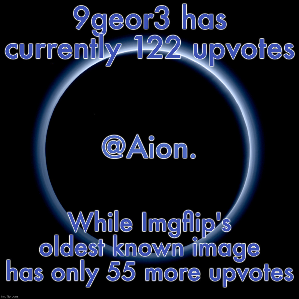 Silver Announcement Template 18.0 Template | 9geor3 has currently 122 upvotes; While Imgflip's oldest known image has only 55 more upvotes | image tagged in silver announcement template 18 0 template | made w/ Imgflip meme maker